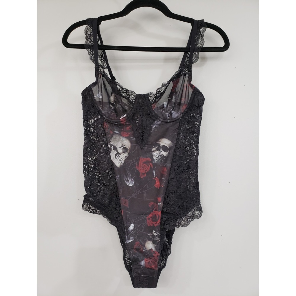 NEW SMALL Killstar Bodysuit Black Mesh Lace Skull Roses Magnolia gothic romantic